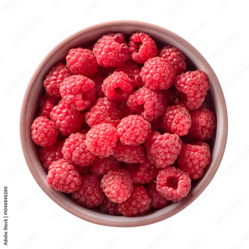 raspberries in a bowl isolated on white background raspberries in a bowl isolated on white background