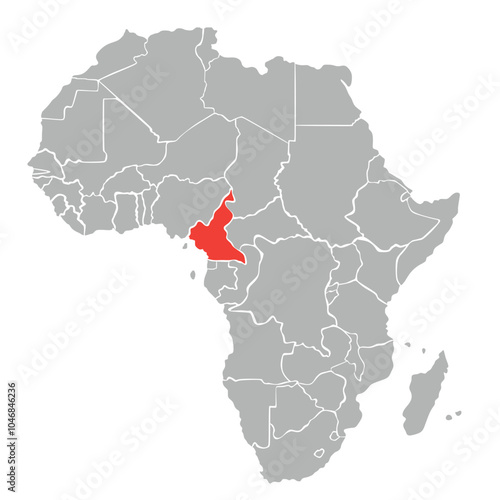 Equatorial Cameroon in Africa on white background