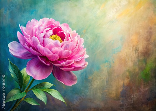 Beautiful Abstract Peony Painting - Vibrant Floral Art, Nature Inspired, Colorful Background, Modern Décor, Creative Design, Aesthetic Wall Art, Contemporary Style, Flower Illustration photo