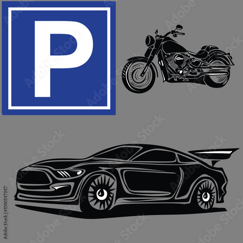 Bike Park sign and Car Park sign-Vector