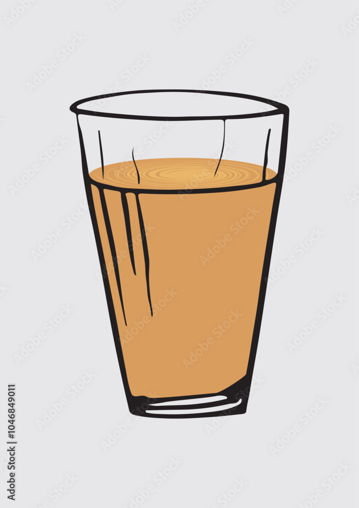 Indian tea in glass cup illustration drawing vector. Indian tea in glass cup illustration drawing vector.
