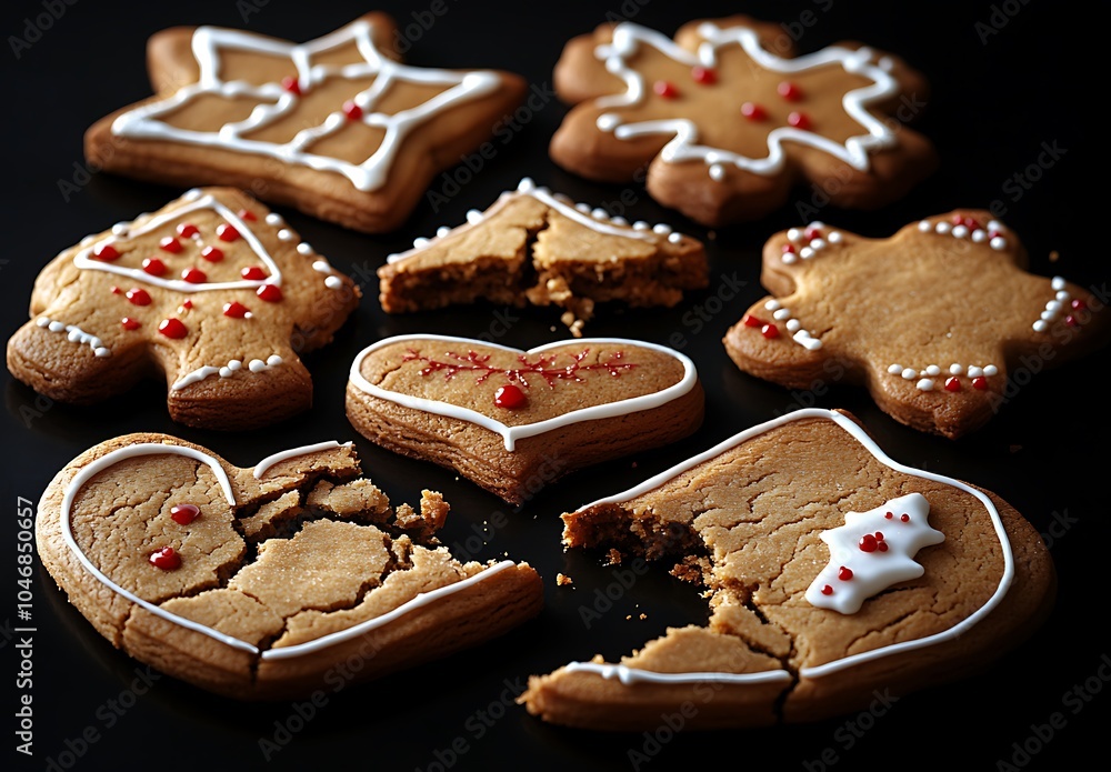 Group of Cookies with a Broken Cookie. Group of Cookies with a Broken Cookie.
