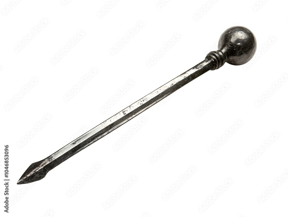 a long metal stick with a ball on it a long metal stick with a ball on it