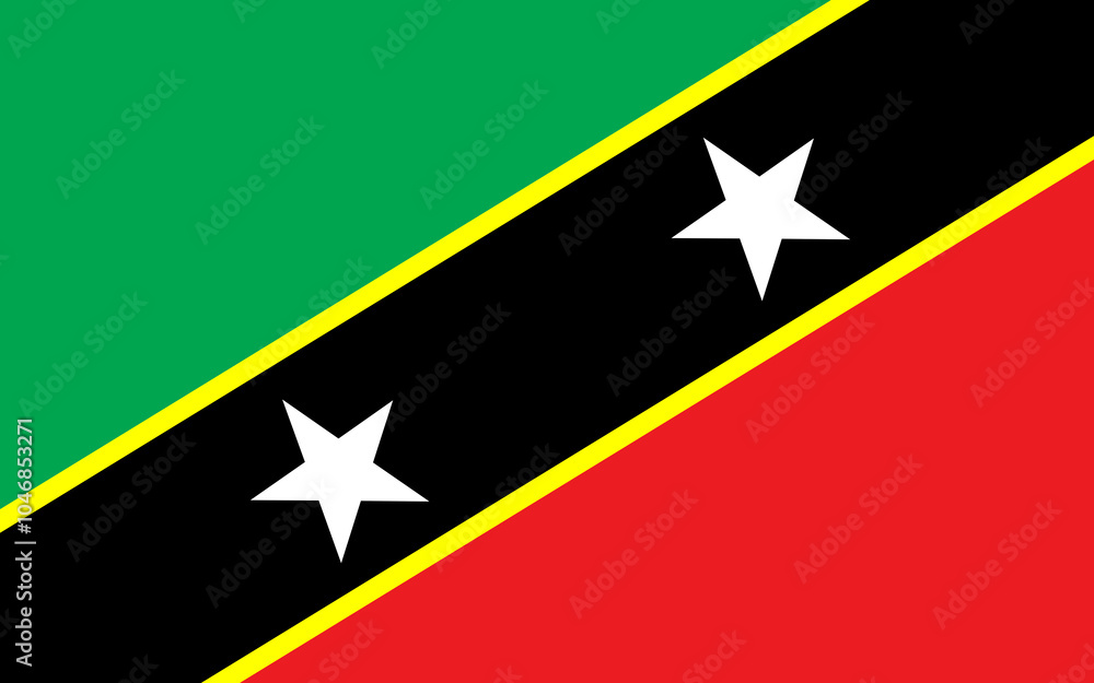 Saint Kitts and Nevis flag - vector icon Saint Kitts and Nevis flag - vector icon