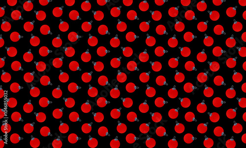 Seamless pattern with Christmas ball. Hand drawn marker illustration