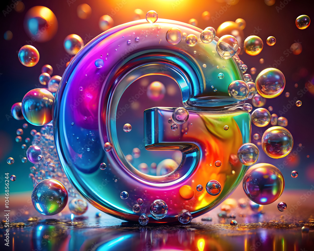 Obraz premium A close-up of a colorful 3d letter g