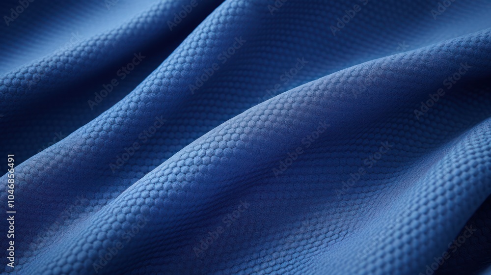 Abstract image of a blue cotton textile with a focus on the woven texture, capturing the fabric's fine details and gentle folds. Abstract image of a blue cotton textile with a focus on the woven texture, capturing the fabric's fine details and gentle folds.