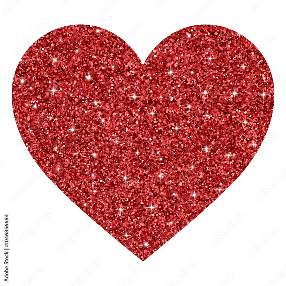 Red glitter heart. Valentine's day design. Vector illustration on white background. EPS 10 Red glitter heart. Valentine's day design. Vector illustration on white background. EPS 10
