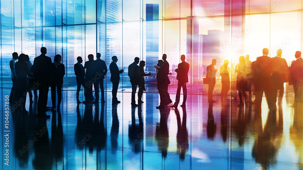 Abstract blur image of Business people walking at modern hallway with bokeh for background usage
Abstract blur image of Business people walking at modern hallway with bokeh for background usage