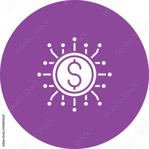 Virtual Currency glyph circle icon