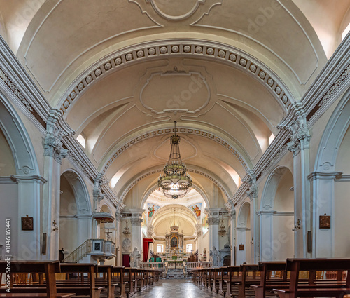 Interior of the church of Santa Maria della Neve in Cuglieri, Sardinia, Italy