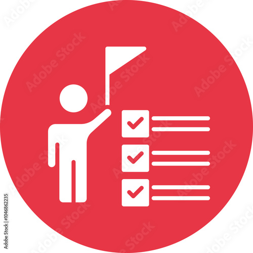 Leadership Skills glyph circle icon