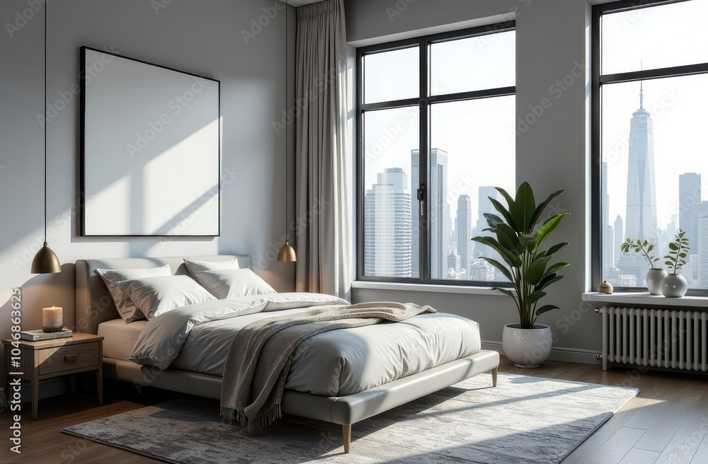 The room designated for sleeping features a spacious, large bed alongside a generously sized window that allows plenty of natural light in The room designated for sleeping features a spacious, large bed alongside a generously sized window that allows plenty of natural light in