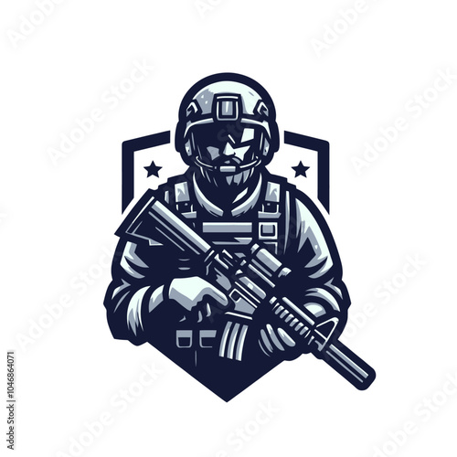 soldier isolated  vector illustration	
