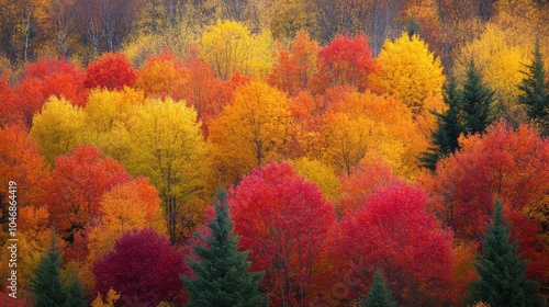 Brightly colored fall foliage