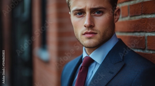 British man in a business suit, looking professional