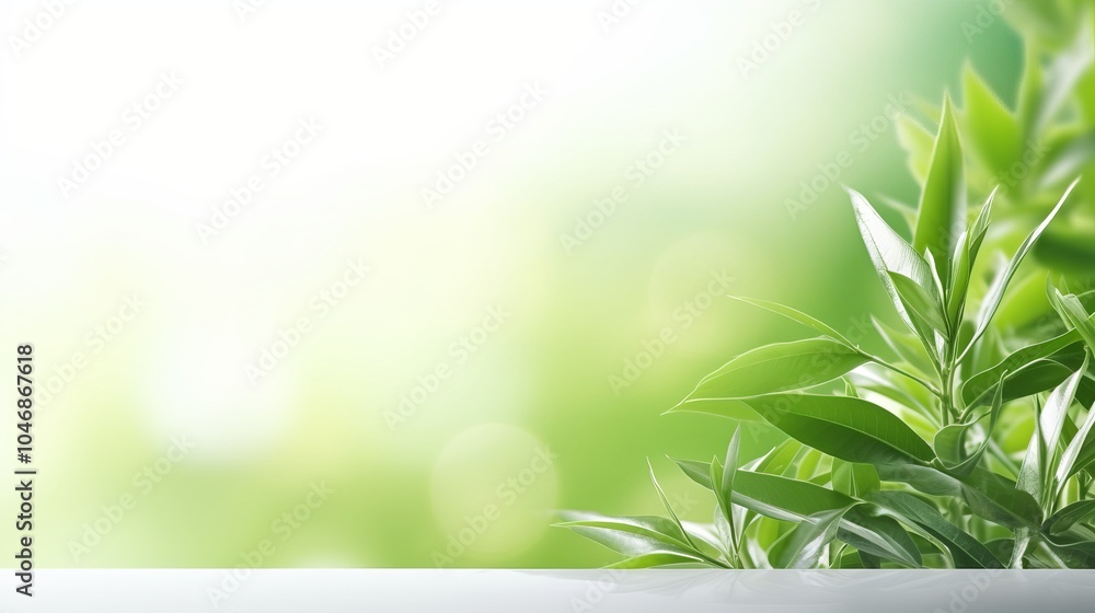 Fresh green leaves with a soft blurred background during daylight, symbolizing nature and growth Fresh green leaves with a soft blurred background during daylight, symbolizing nature and growth