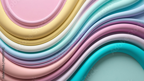 Colorful wavy swirly texture Abstract fluid art stily Pastel background 3d Paint  Style Light Ethereal environment with cloth Elegant flow of soft pastel waves gradient light smooth edges Elegant flow