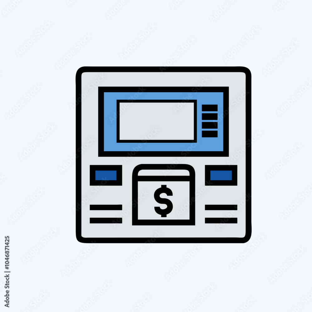 atm machine icon vector art image. atm machine icon vector art image.