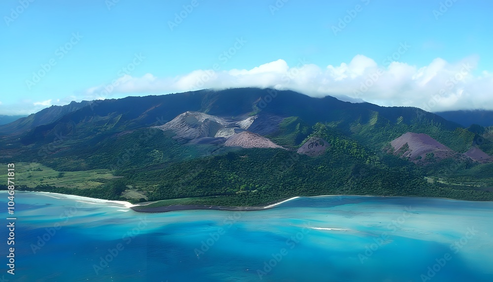 Fototapeta premium Volcanic Mountains and Rainforests