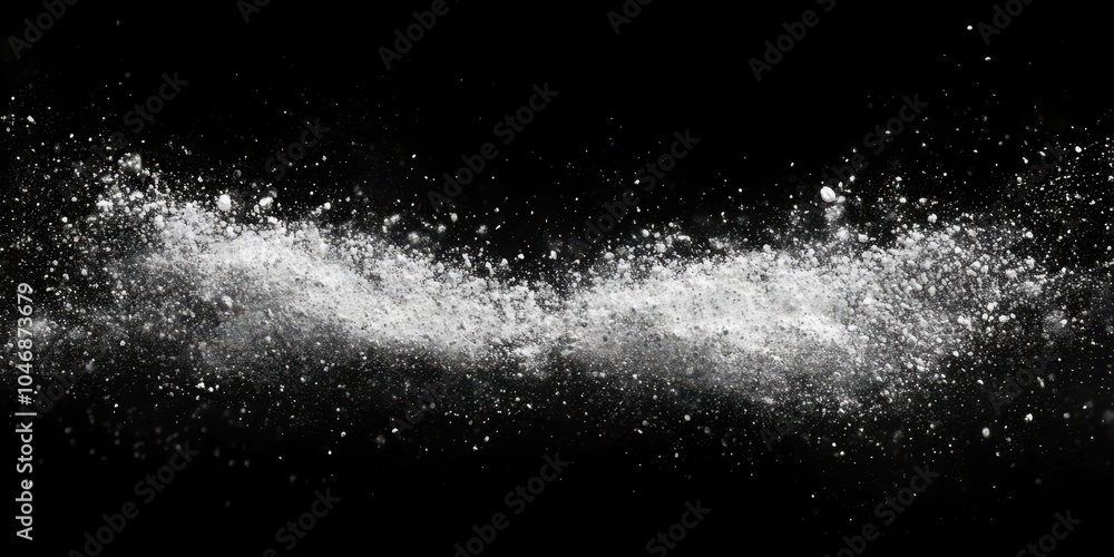 White Powder Explosion on Black Background White Powder Explosion on Black Background