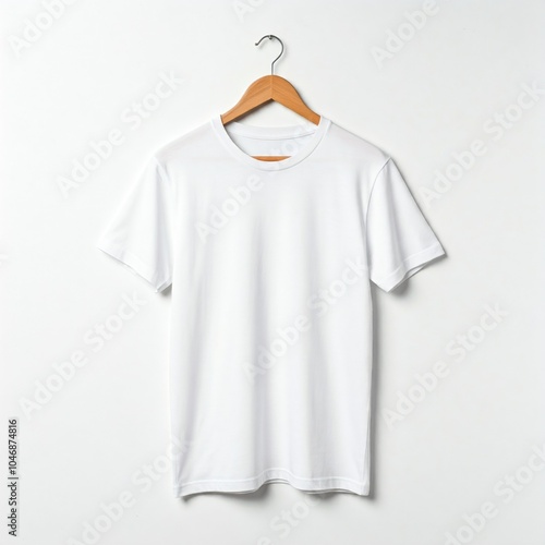 white t-shirt on hanger for mockup design