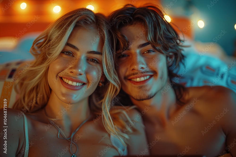 Portrait of couple in love with true emotions AI generated image Portrait of couple in love with true emotions AI generated image