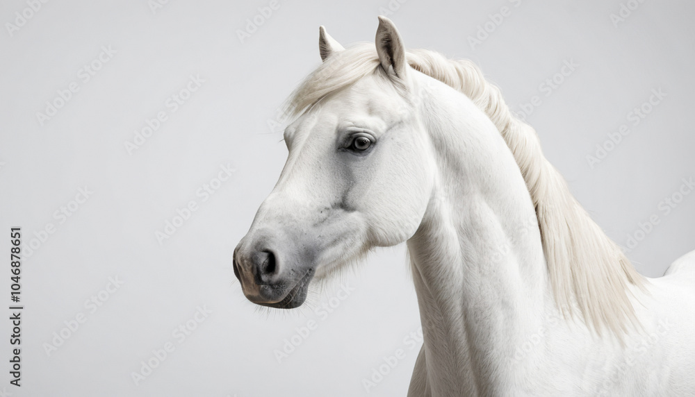 white Horse on white background isolated white Horse on white background isolated