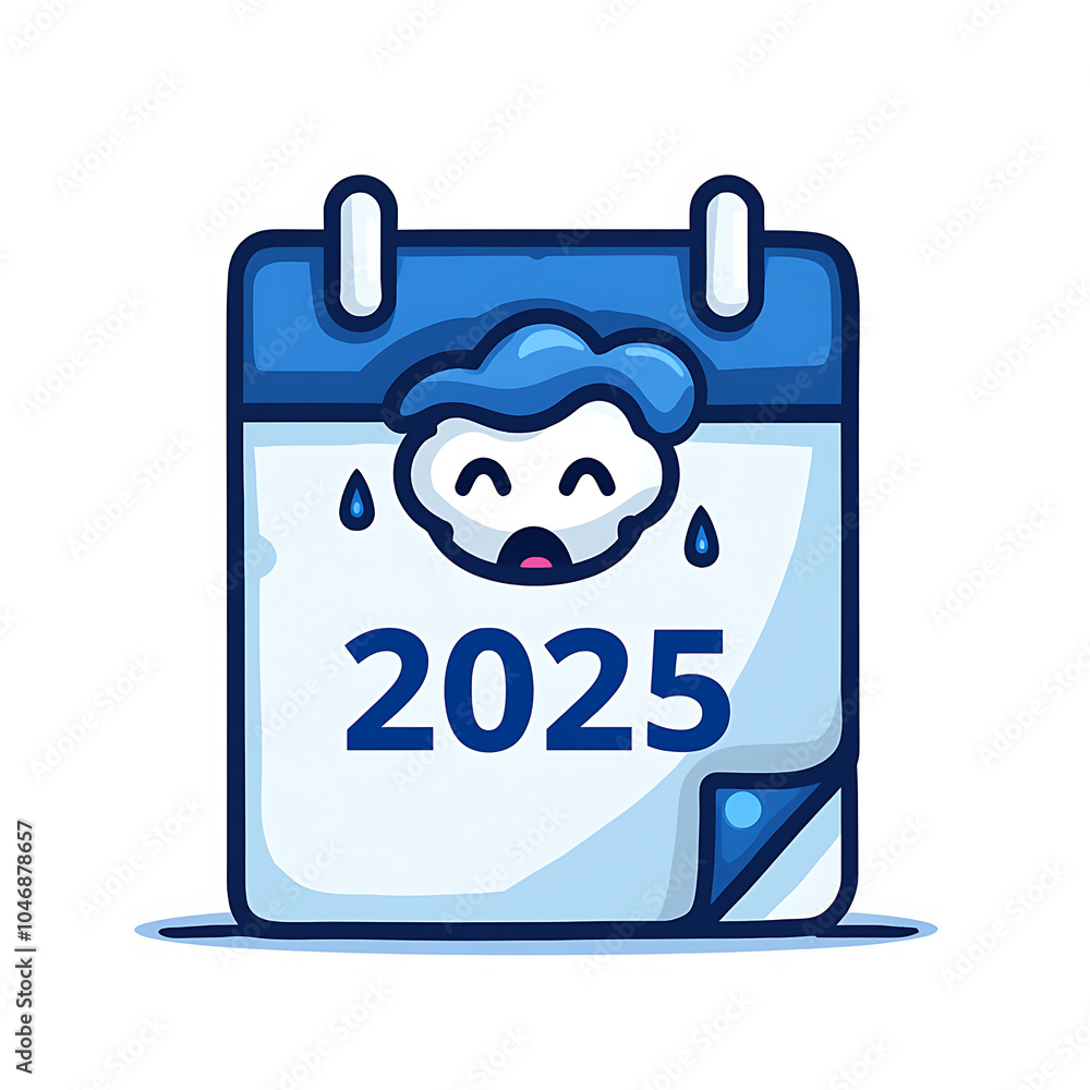 A cute, cartoon illustration of a sad cloud crying above a calendar marking Blue Monday 2025 A cute, cartoon illustration of a sad cloud crying above a calendar marking Blue Monday 2025