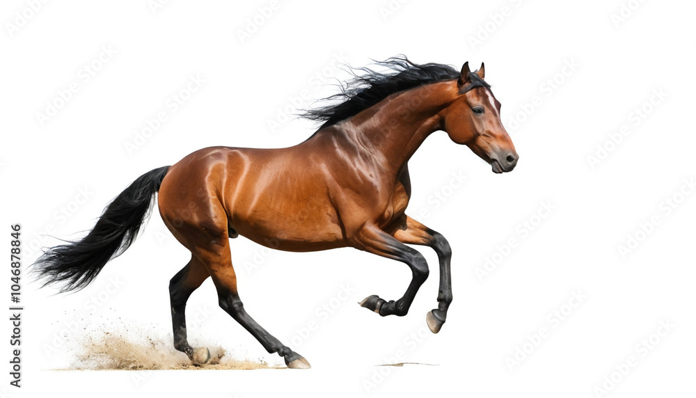 Brown Horse on white background isolated Brown Horse on white background isolated