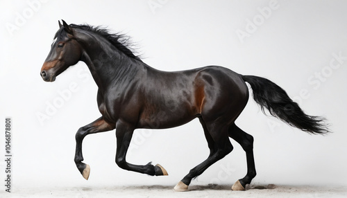 black Horse on white background isolated 