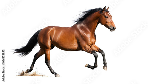 Brown Horse on white background isolated 