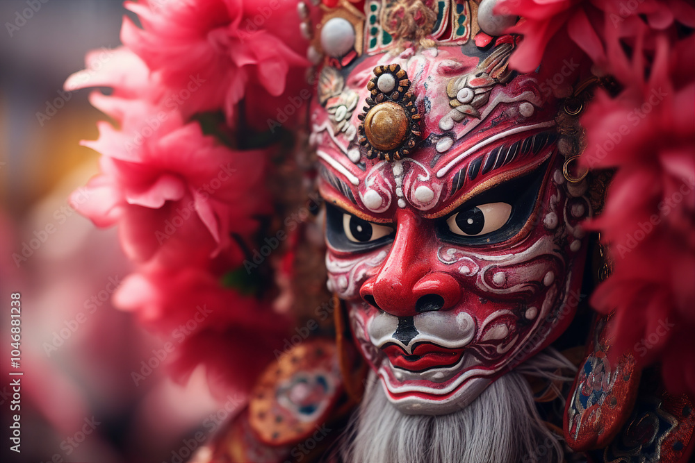 Generative AI picture concept of chinese asian new year, traditional decorations customs food carnival Generative AI picture concept of chinese asian new year, traditional decorations customs food carnival