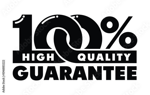 100 percent high quality guarantee. Quality guarantee stamp. Vector on transparent background.
