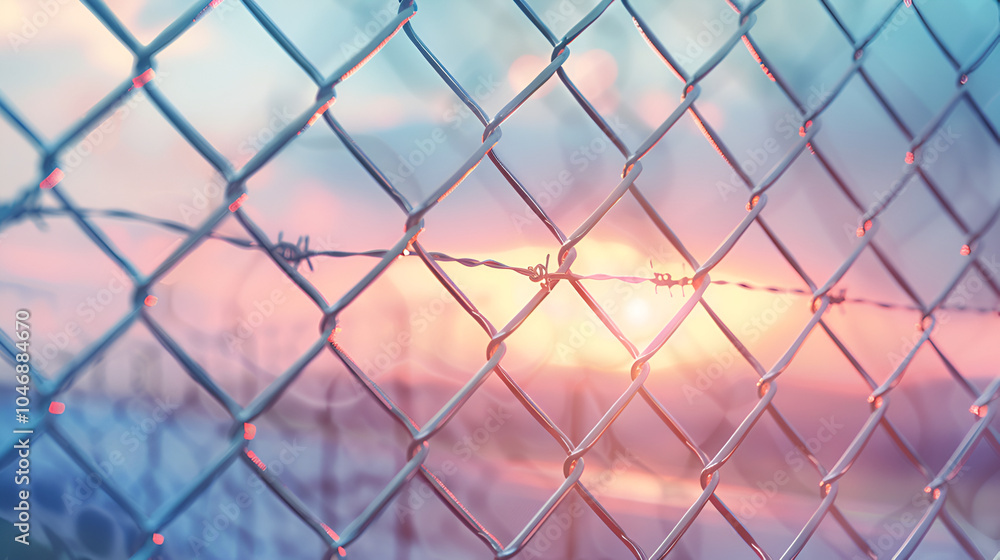 Anime Sunset Scenery: Serene Evening Sky with a Rustic Fence and Lush Landscape Background Anime Sunset Scenery: Serene Evening Sky with a Rustic Fence and Lush Landscape Background