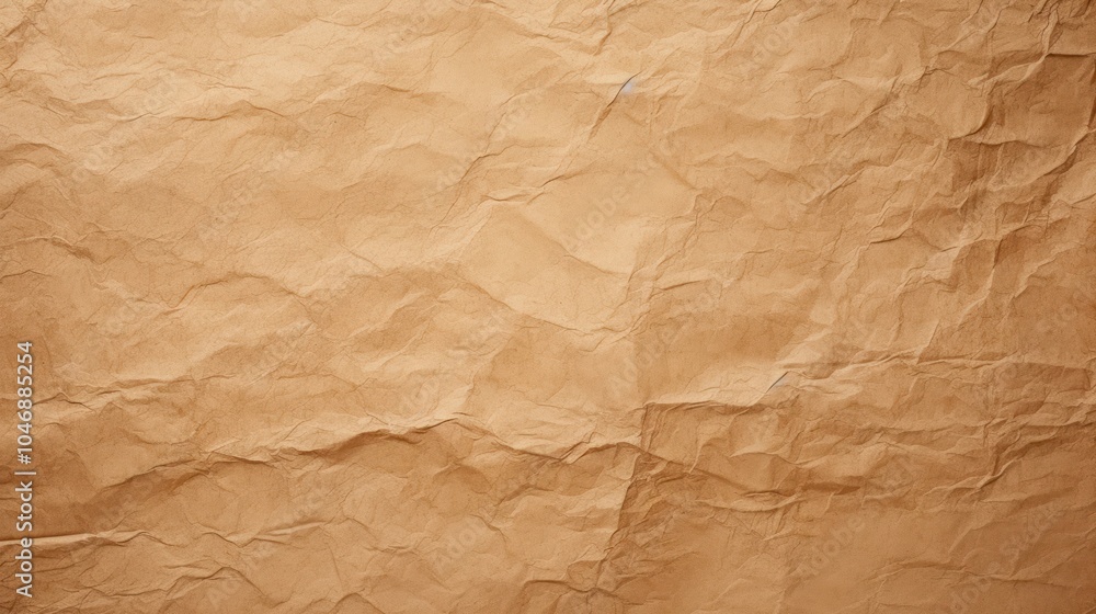 Fototapeta premium view of light brown kraft paper texture, showcasing its natural fibers and subtle imperfections