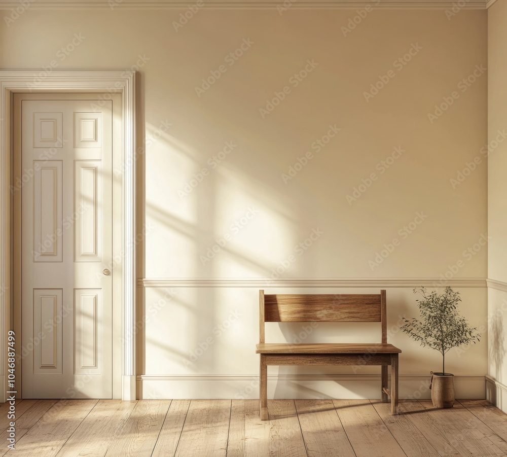 Fototapeta premium Empty Room with Bench.