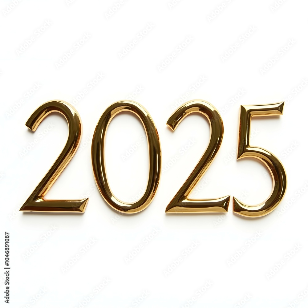 2025 Isolated on White Background - Clean, Modern New Year Design 2025 Isolated on White Background - Clean, Modern New Year Design