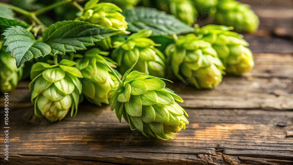 A close-up of a hop flower being used to flavor a craft beer, beer making, herbs, hop cones, brewing ingredients A close-up of a hop flower being used to flavor a craft beer, beer making, herbs, hop cones, brewing ingredients