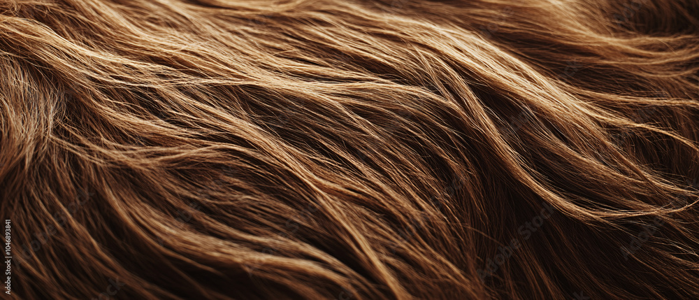 Closeup of Wavy Brown Hair Texture, Abstract Hair Background Closeup of Wavy Brown Hair Texture, Abstract Hair Background