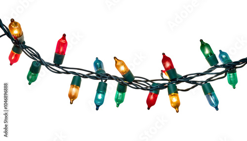 Christmas lights string isolated on white background with clipping path available for downl_1(222) photo