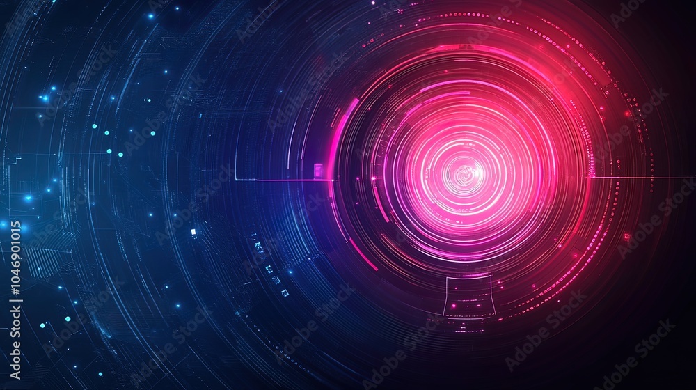 Abstract Tech Background with Glowing Circular Pattern Abstract Tech Background with Glowing Circular Pattern