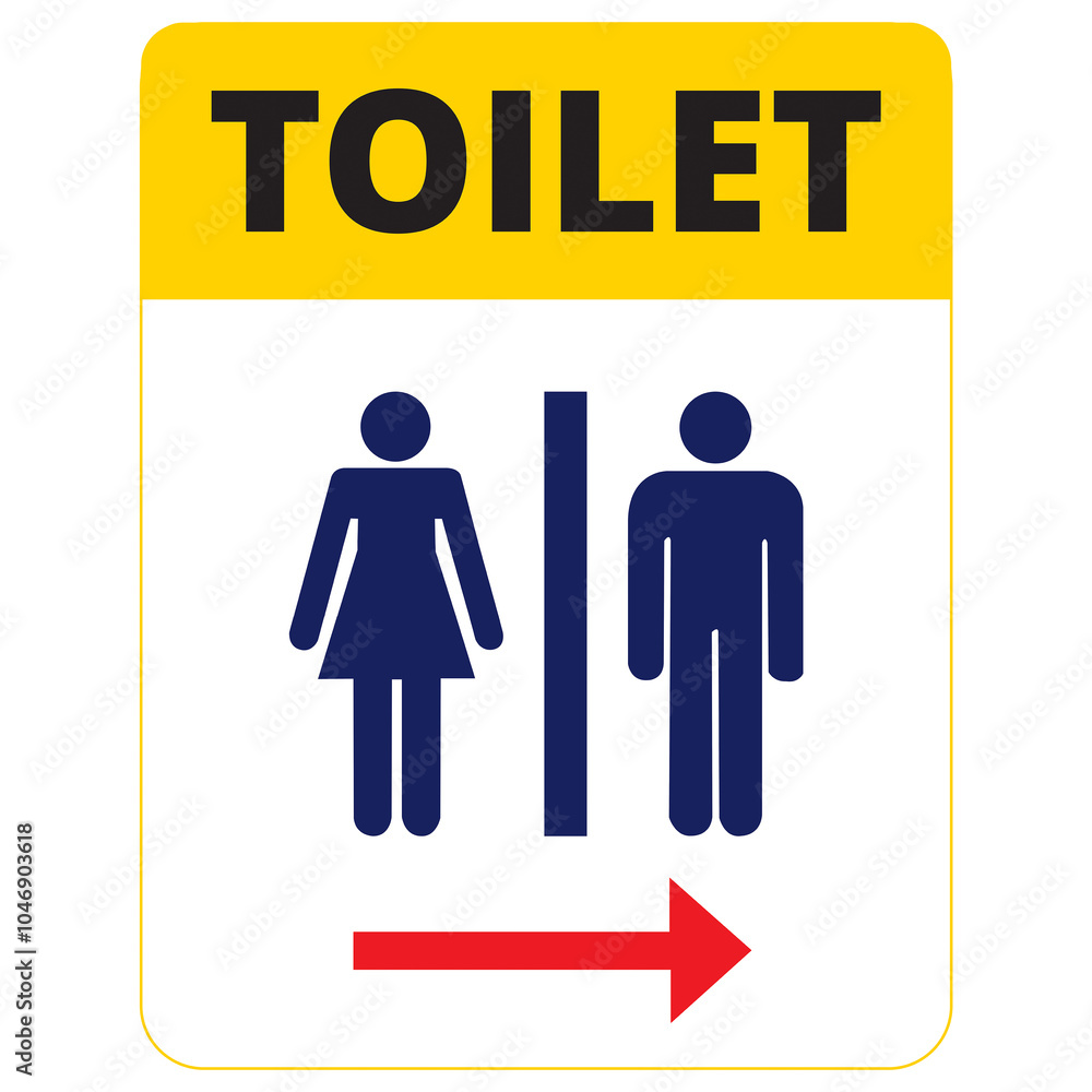 Women and men colored bathroom banner on a blue background Women and men colored bathroom banner on a blue background
