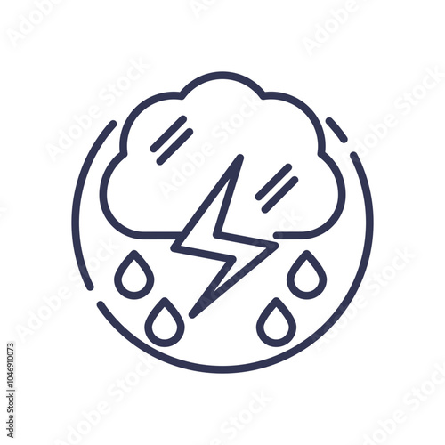 Cloud with lightning and rain symbolizes emotional turmoil and anxiety.