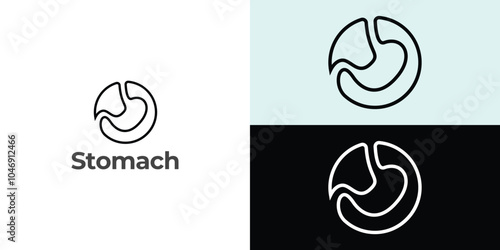 stomach logo. Simple vector logo design for medical human health.