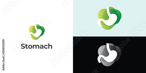 stomach logo. Simple vector logo design for medical human health.