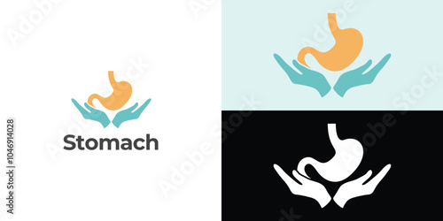 stomach logo. Simple vector logo design for medical human health.