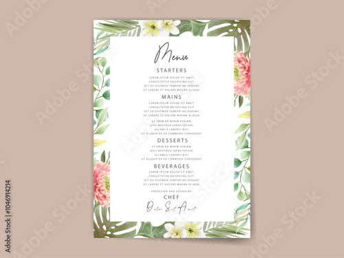 hand painted chrysanthemum wedding invitation card template