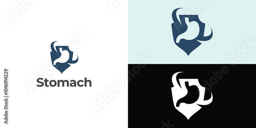 stomach logo. Simple vector logo design for medical human health.