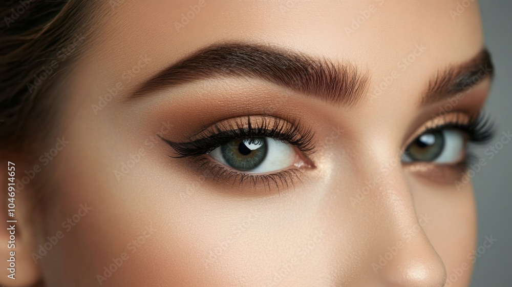 Fototapeta premium Beautiful Close-Up of Female Face with Stunning Eyes